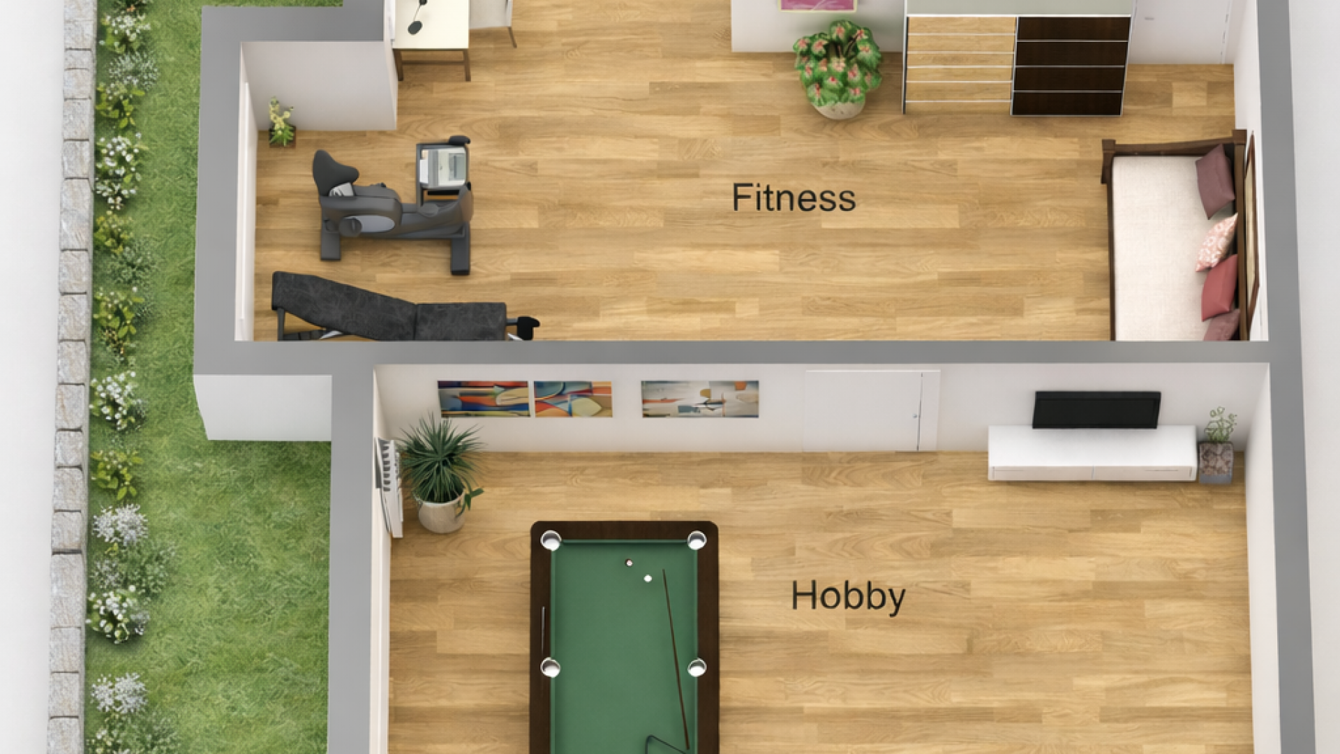 Grundriss Untergeschoss mit Tiefhof